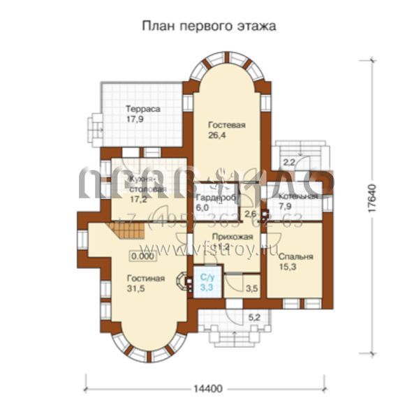 Проект комфортабельного загородного дома рассчитанный на семью из 5 и более человек S6-246(L-246-1K)