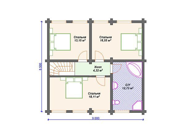 Проект деревянного дома S4-138 (ДС-160)