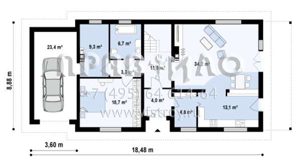 Проект комфортабельного двухэтажного дома  S3-206 (Z90)