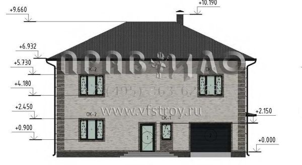 Проект двухэтажного дома из ж/б панелей SP-236