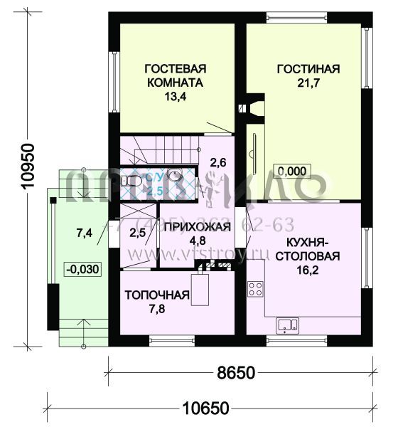Проект экономичного загородного дома из газобетона S7-143(3-36)