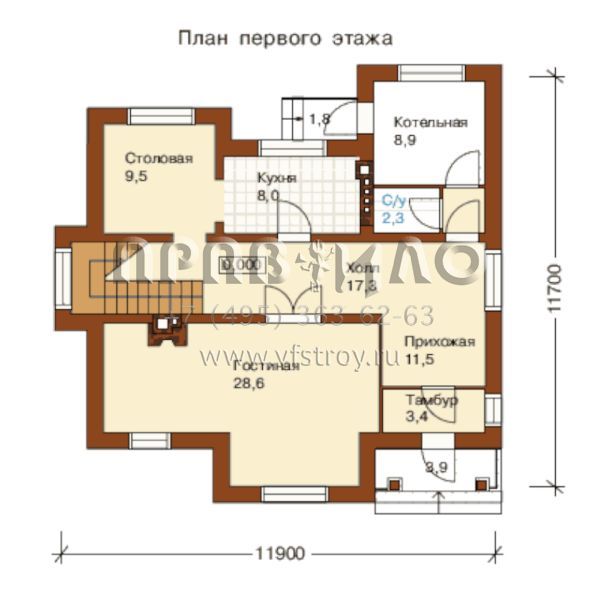 Проект дома с классическими фасадами S6-157 (I-157-1P)