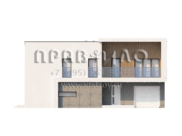 Проект дома с большими балконами и плоской крышей  S3-225 (Zx39)