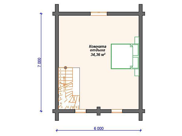 Проект деревянной бани SB4-78 (Б-057)