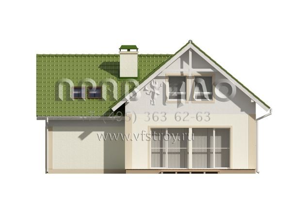 Проект коттеджа с мансардой и встроенным гаражом  S3-139-2 (Z43)