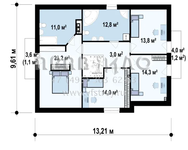Проект дома с камином для супружеской пары  S3-191 (Z172)