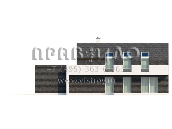 Проект современного дома с отделкой графитовой галькой  S3-198-4 (ZX40)