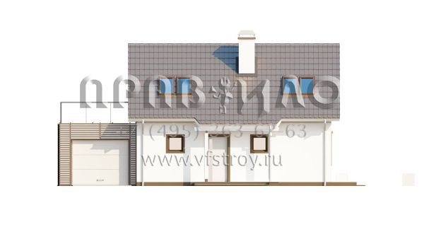 Проект частного дома с террасой над пристроенным гаражом S3-128 (Z220)