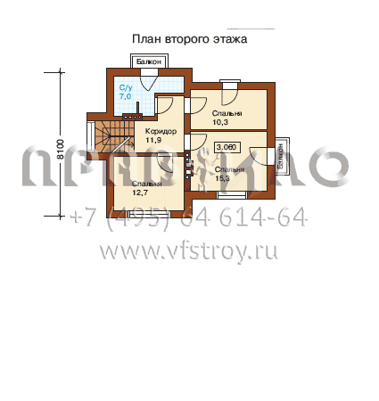 Проект дома из пенобетонных блоков J-180-1P