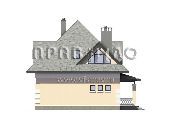 Проект экономичного коттеджа с шатровой крышей S7-126 (3-27d)
