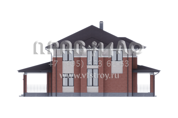 Проект стильного классического двухэтажного загородного дома S-199