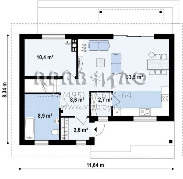 Проект двухэтажного дома с тремя спальнями  S3-148-1(Z267)