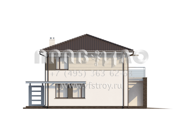Проект виллы с гаражом и террасой  S3-197-2 (ZX26)