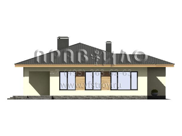 Проект одноэтажного дома с гаражом для постоянного проживания S7-170(5-06)