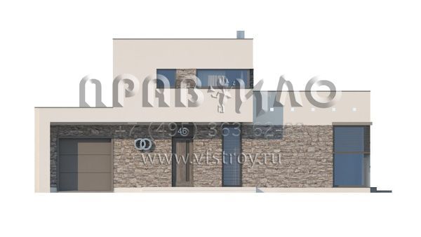 Проект оригинального коттеджа в стиле хай тек  S3-211-1 (Zx46)