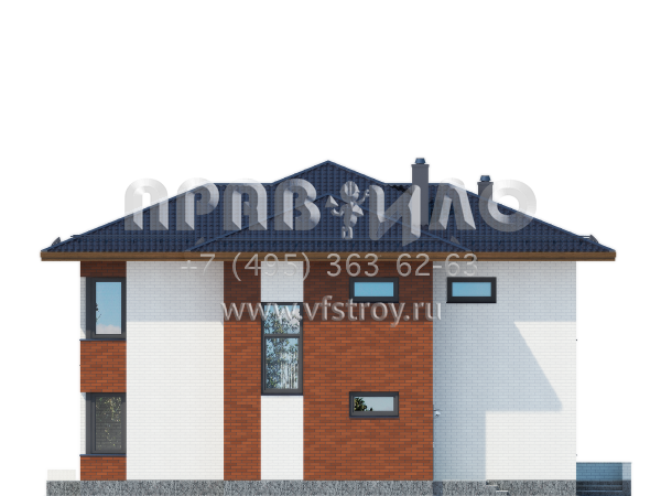 Двухэтажный загородный дом из газобетона S7-221 (3-45)