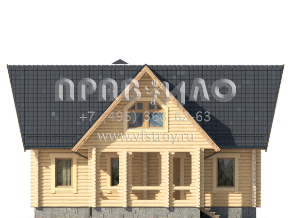 Бревенчатый дом для семьи из четырех человек S7-126 (1-05)