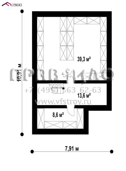 Проект современного двухэтажного дома с подвалом и камином S3-191-11 (Zz3 p)