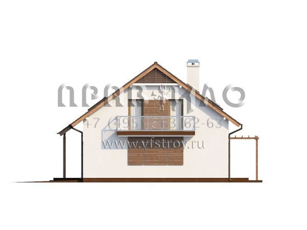 Проект загородного дома со скатной кровлей и гаражом на одну машину S3-190 (Z133)