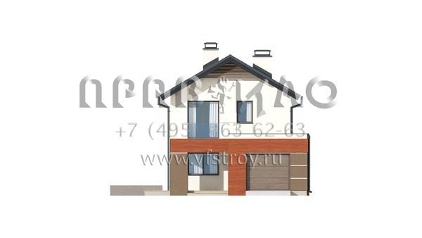 Проект дома с фронтальным гаражом S3-127-4 (Z297 GF)