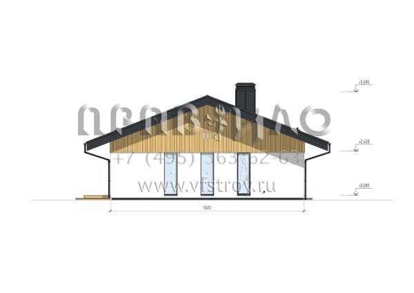 Проект дома из ж/б панелей с комбинированным фасадом SP-122-1