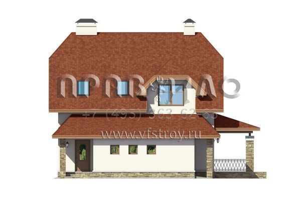 Проект экономичного загородного дома с гаражом S7-165 (3-20b)