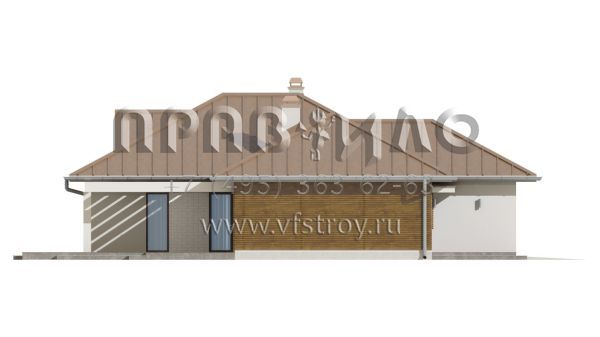 Проект одноэтажного дома с гаражом в классическом стиле  S3-169-3 (Z285)