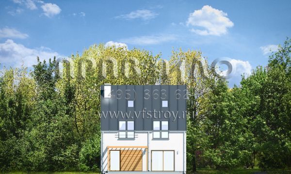 Проект дома с оригинальным остеклением S8-206-1 (Лео)