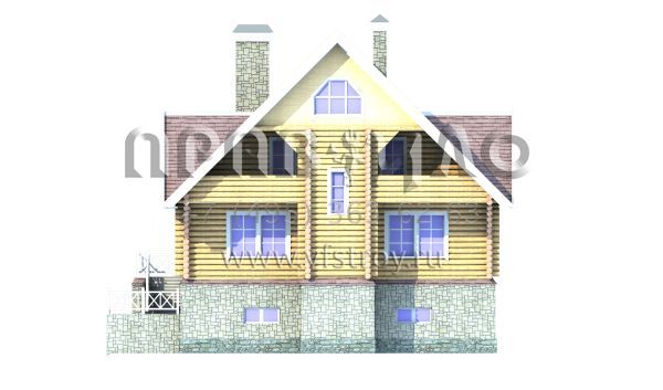 Бревенчатый дом на монолитном цоколе S7-303 (1-15)