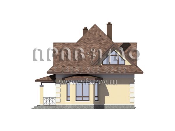 Экономичный коттедж с гаражом S7-129 (3-13b)