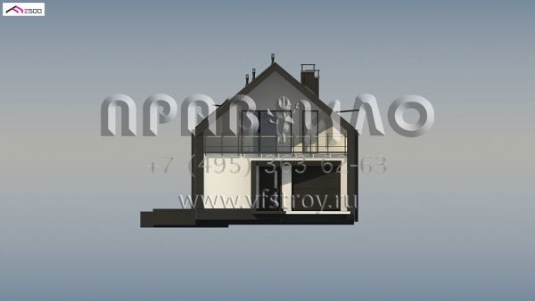 Проект стильного загородного дома с встроенным гаражом и с крытой террасой S3-182-6 (Z393)