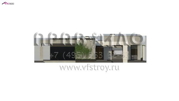 Проект современного одноэтажного дома с навесом для двух автомобилей S3-173-4 (Zx79)