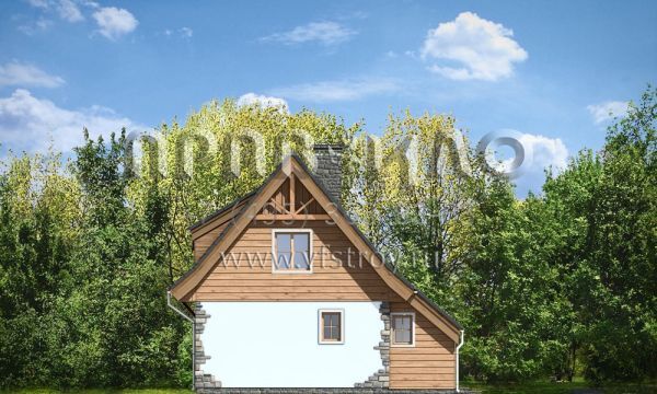 Проект оригинального дома с деревянной отделкой S8-88 (Хатка 2)