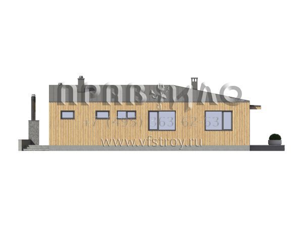 Проект одноэтажного дома с внутренним двором S7-196(5-01)