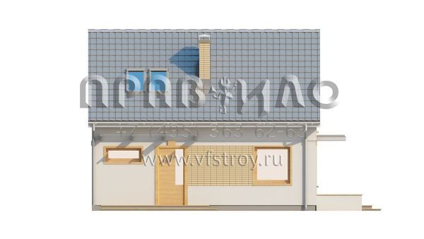 Проект частного компактного дома с двускатной крышей  S3-95 (Z211)