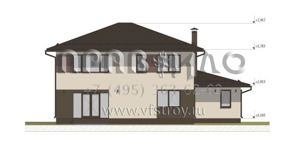 Проект современного дома с гаражом на две машины S-227