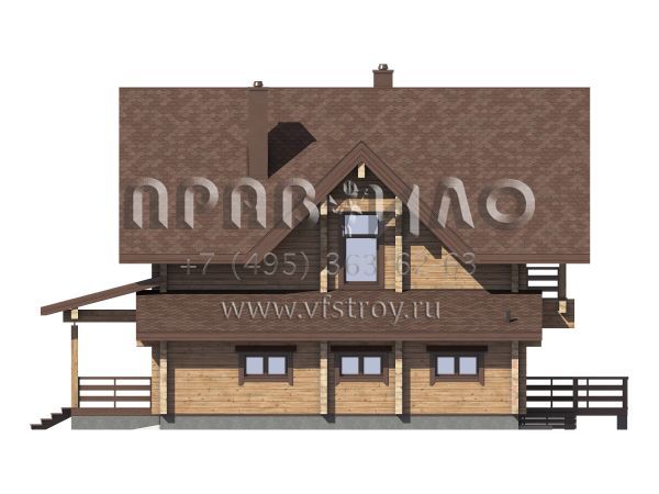 Деревянный дом с гаражом S7-216 (1-42e.1)