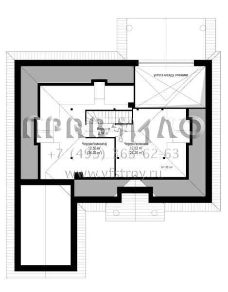 Проект красивого одноэтажного дома с чердаком S8-199-5 (Дом на Парковой 4)