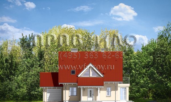 Проект дома с треугольным эркером S8-198-3 (Орлик)