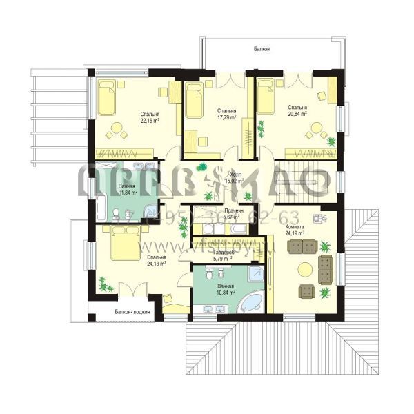 Проект коттеджа с двухместным гаражом S8-422 (Виола)