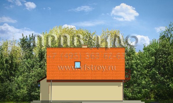 Проект компактного газобетонного дома S8-93-2 (Смык)