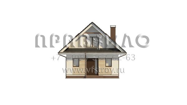 Проект классического одноэтажного дачного дома с жилой мансардой и широкой террасой S3-78-3 (Z362)