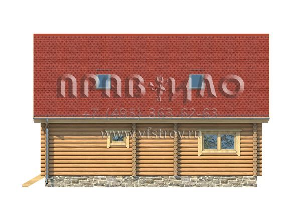 Проект деревянного коттеджа для постоянного проживания S7-124(1-09)