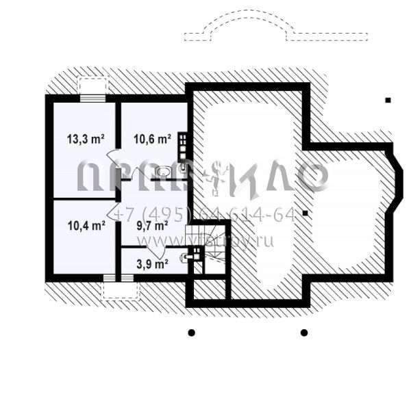 Проект просторного загородного дома со свободной планировкой мансарды S3-275-1 (Z2 + W P)