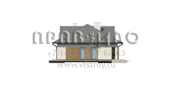 Проект одноэтажного частного дома с четырехскатной кровлей  S3-111-3 (Z230)