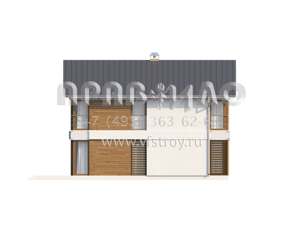Проект компактного современного дома с двускатной крышей  S3-122 (Z155)