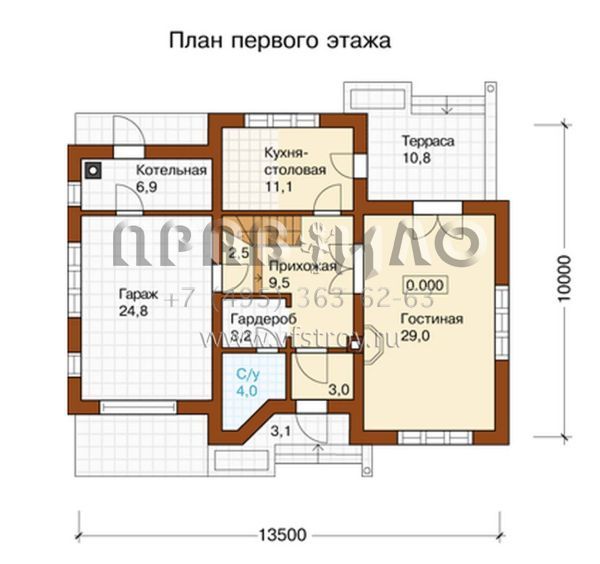 Дом с гаражом S6-213(L-213-1P)