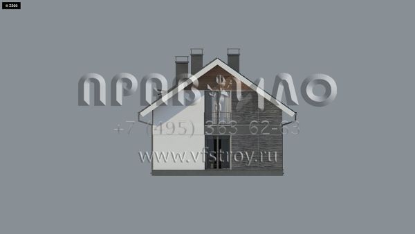 Проект загородного дома с панорамными окнами в гостиной s3-163-3 (Z394)