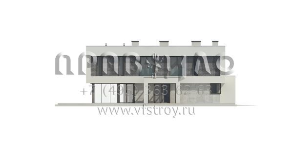 Проект большого двухэтажного дома в современном хай-тек стиле S3-283 (Zx130)