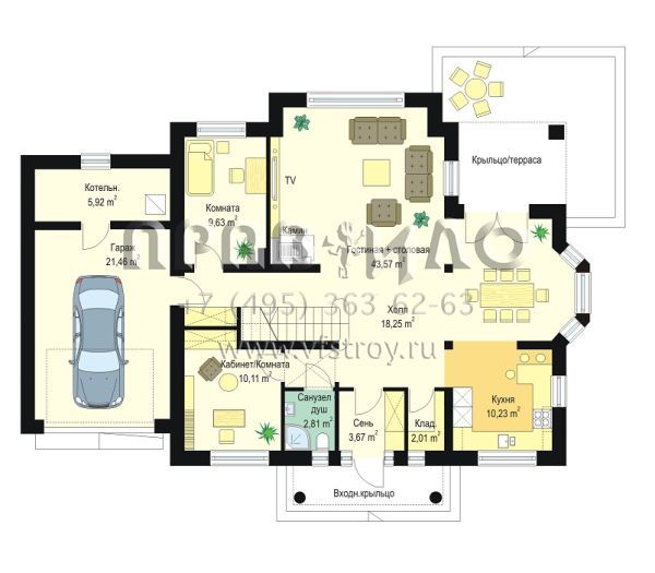 Проект загородного дома с мансардой и балконами в классическом стиле с доработкой S8-257-1 (Офелия 2)